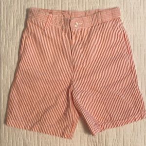 Light orange seersucker shorts